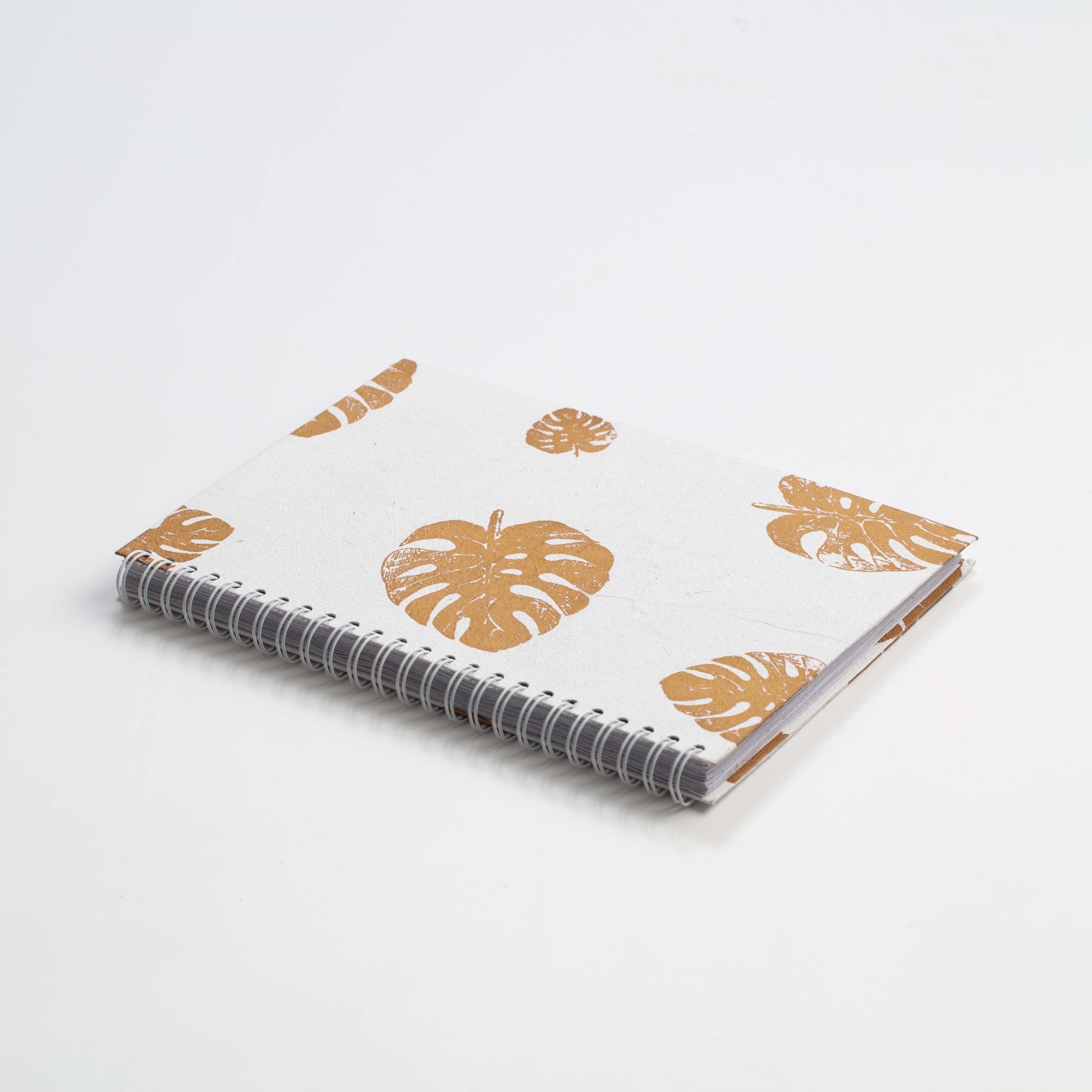 Handmade recycled paper notebook with custom cover